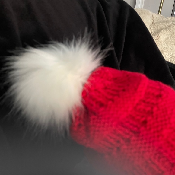 Red C.C. Beanie Knitted Hat - Picture 2 of 3